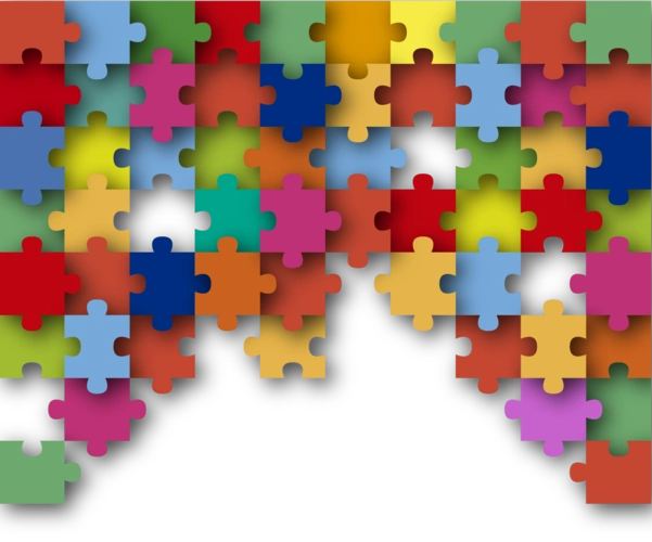 彩色拼图块背景