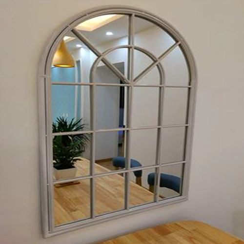 墙面装饰挂镜框欧式复古铁艺假窗镜壁饰圆弧窗户床头挂饰壁景客厅