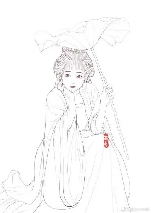 古风##插画##线稿