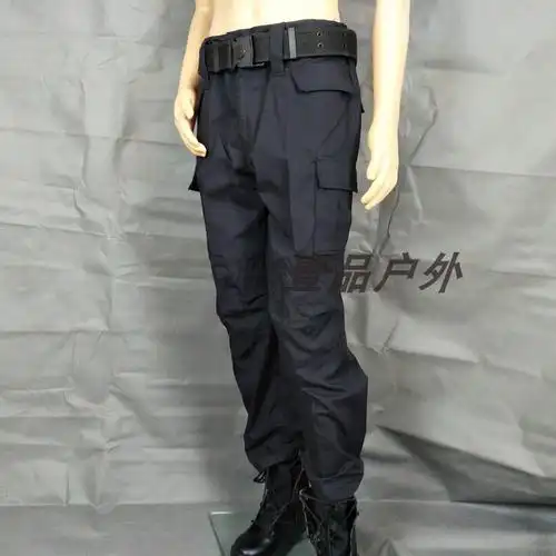 野战裤特战作训裤保安作训服裤子藏青黑色网格作训裤男女秋冬季战术