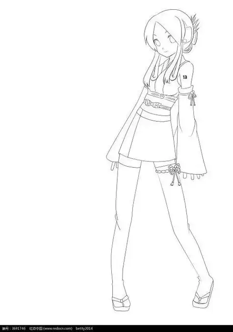 卡通人物简笔画女孩步骤人物侧面身体简笔画简笔画正视图和侧视图简笔