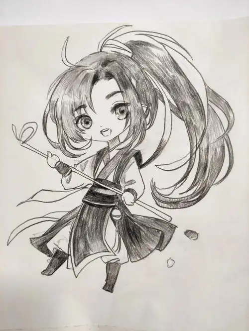 今天画一个二头身魔道祖师,附过程图#动漫  #魔道祖师