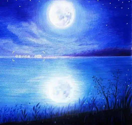 彩铅风景月夜附步骤