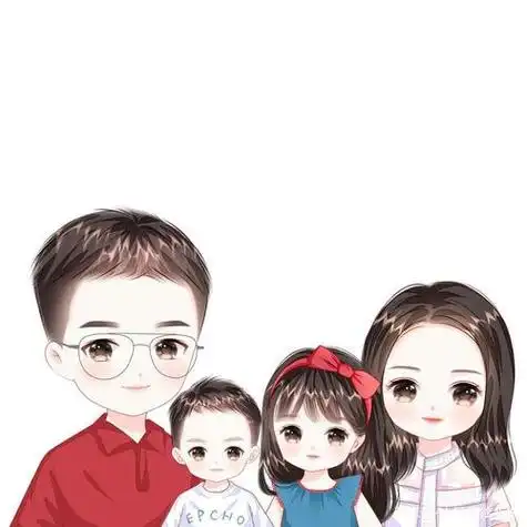 一家四口照片可爱卡通头像 卡通头像图片大全 -【爱个性】