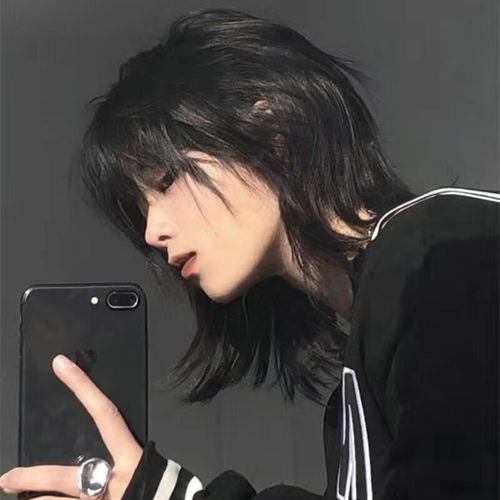 假发男短发网红鲻鱼头韩版帅气男士狼尾头发型自然蓬松逼真全头套