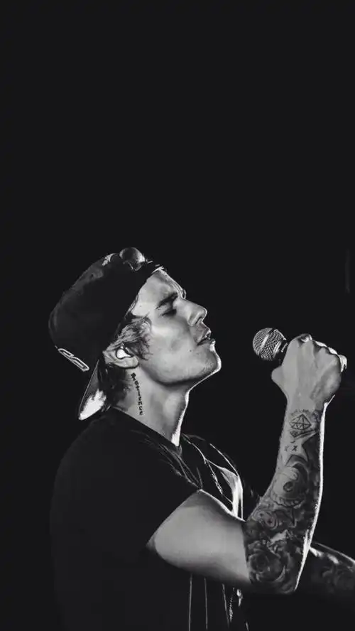 justinbieber# 黑白色调壁纸