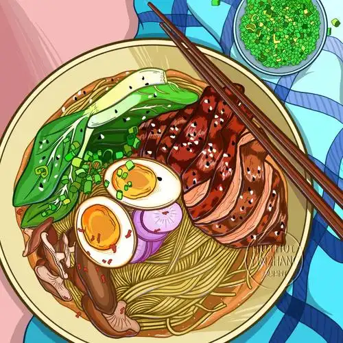 procreate美食线稿图面条