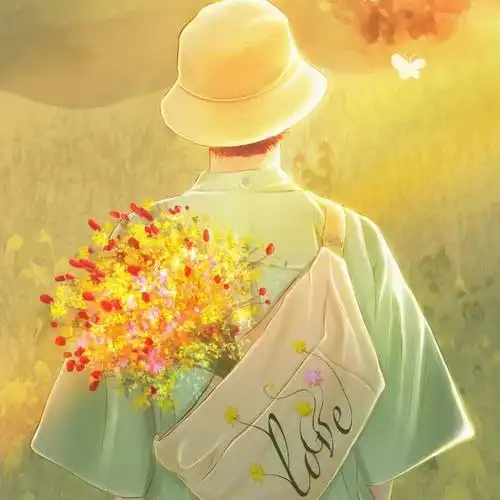 为爱发光背影男生漫画头像图片