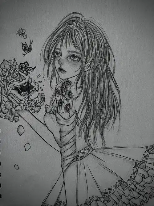 突然就想画暗黑一点的浅画一下