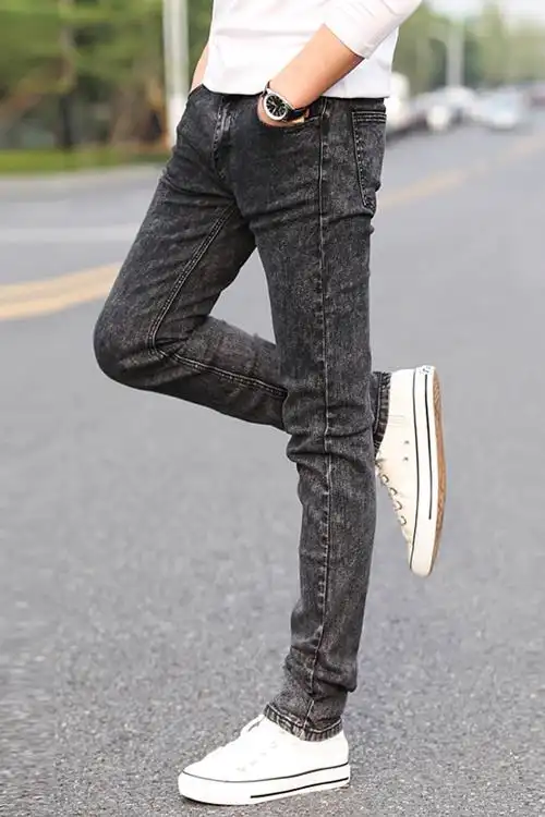 新款春夏季男士牛仔裤韩版直筒男裤潮流修身款高档复古厚休闲裤男