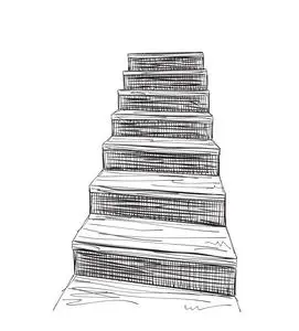 多个楼梯素描图片