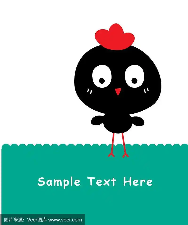 可爱的小黑鸡向量