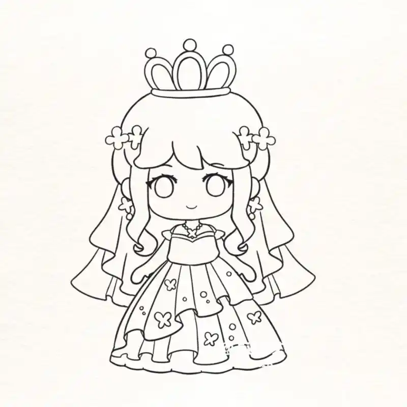 迷你世界灰姑娘 铅笔图 画画分解图 教程图 可爱萌萌的灰姑娘公主