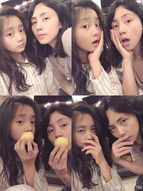 孙莉晒女儿美照:多妹吃鸡爪古灵精怪 多多成气质大美女