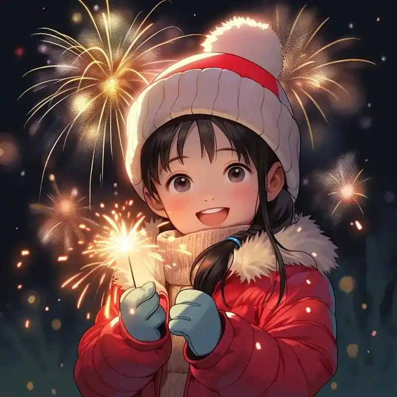 这个冬季我想和你一起看烟花#女生头像 #治愈系头像 #烟花 - 抖音