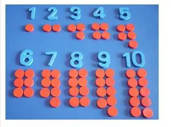 小朋友们,上学期我们学习了点数对应,那下面就请小朋友们拿出数字秃