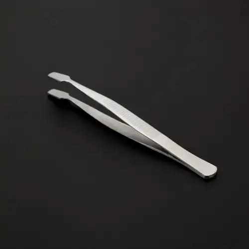 不锈钢砂光镊子 拔毛不锈钢眉夹 贴眼睫毛辅助夹 邮票夹 107mm