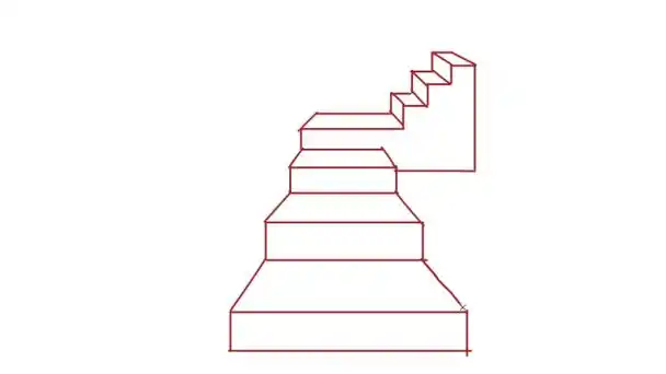 房子室内楼梯画法简笔画立体