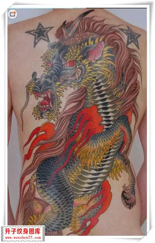 后背麒麟纹身图案