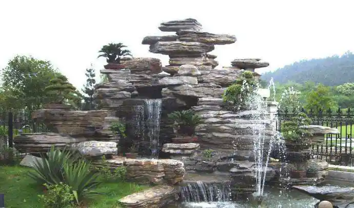 淄博千层山假山制作 景观假山施工 枣庄水泥假山假树设计制作