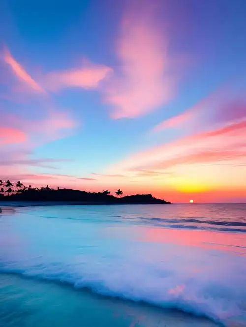 海边的夕阳熟了!