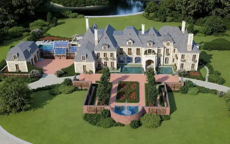 法式湖畔乡村别墅城堡,大师级奢华巨作法式豪宅!