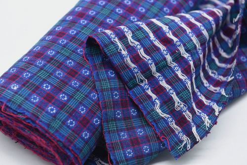 崇明土布老布粗布手织布提花布挑花布布头手工拼布diy纯棉布料 - 青木