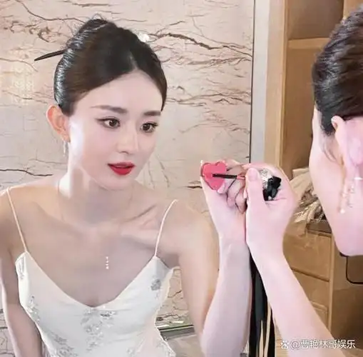 赵丽颖晒照庆情人节,妆容怪异认不出,侧颜神似杨幂引争议