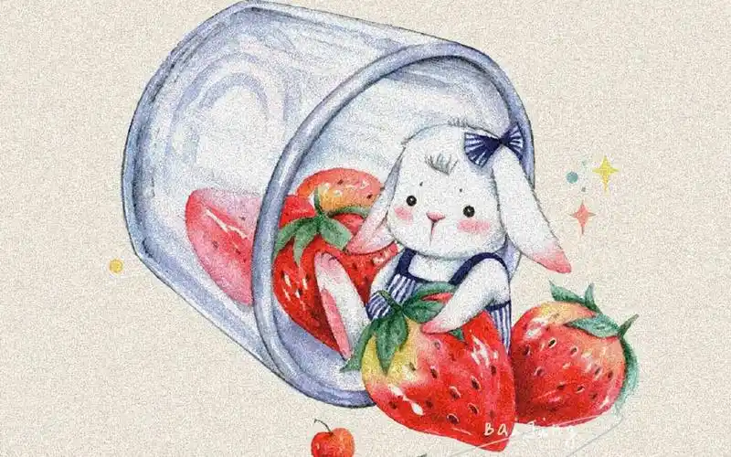 可爱卡通兔子插画高清手机壁纸