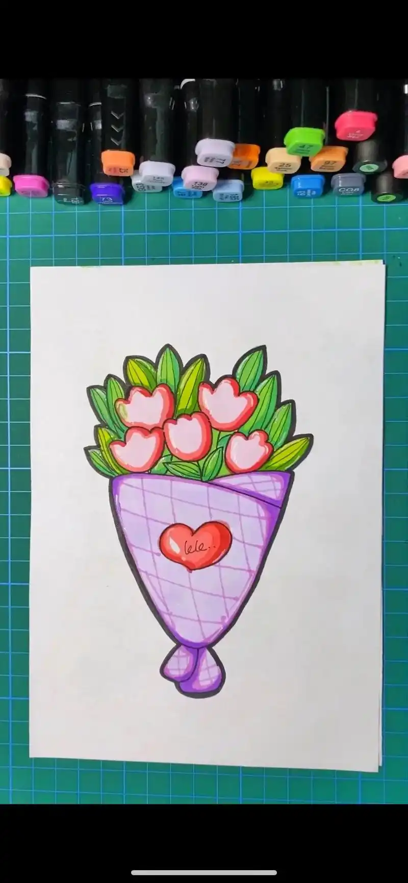 感恩节快到了,凭咱俩的关系,送我一束花不过分吧#简笔画 #一 - 抖音