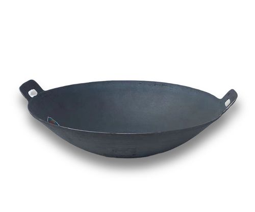 老式传统双耳生铁炒锅家用无涂层铸铁锅圆底不粘锅燃气灶用小铁锅