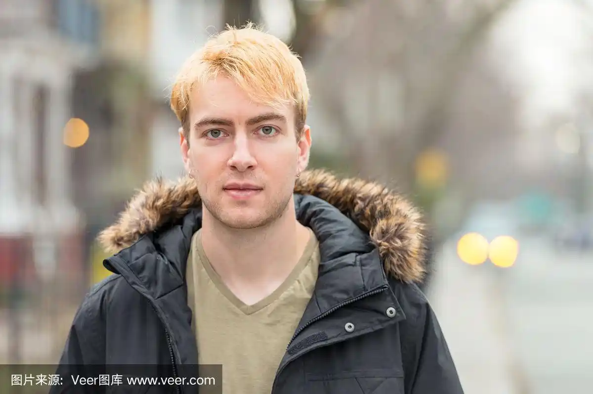 加拿大男人的街头肖像