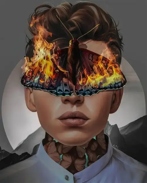 elenamasci超现实主义肖像插画设计