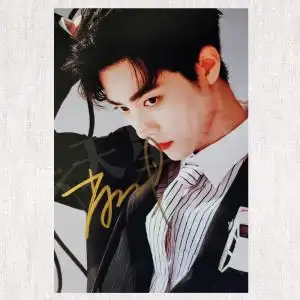 肖战签名照片亲笔x玖少年团陈情令王一博明星签名照博肖海报周边