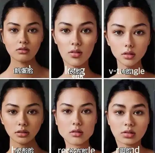 几乎相同的五官长在不同的脸型上的差别