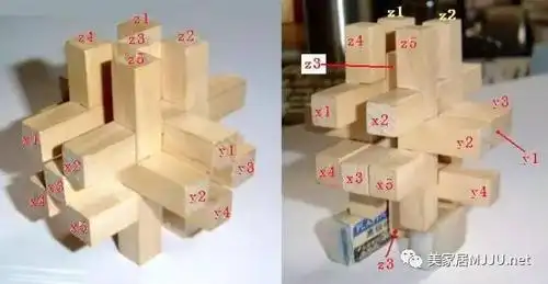 趣味鲁班(一)14根孔明锁(井字锁)