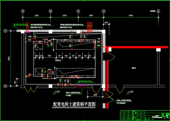 配电所土建平面接地平面图纸