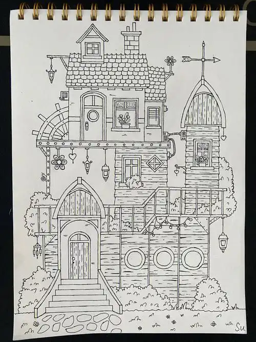 临摹打卡画100间房子no11