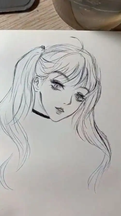 手绘 二次元的双马尾小姐姐