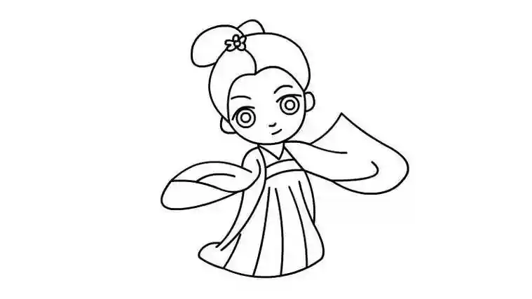 漫画女孩简笔画 古装