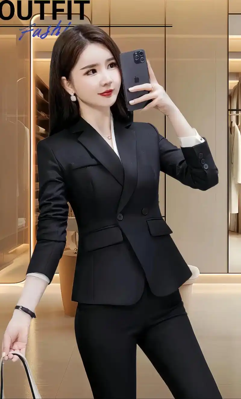 春秋时尚职业女士西服气质职业装女神范经理面试商 - 抖音