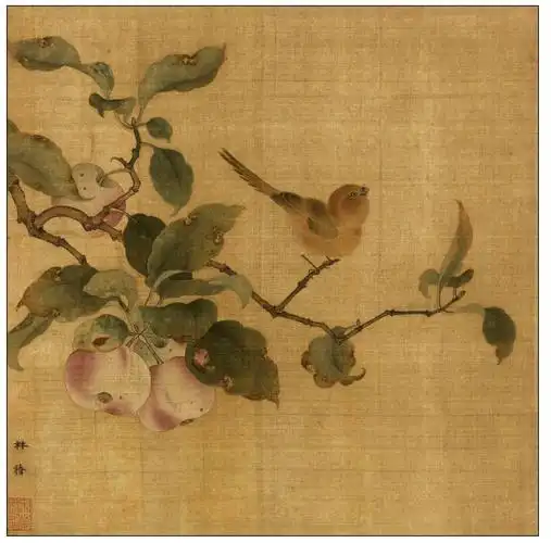 《果熟来禽图》为宋代院体画家林椿所作.