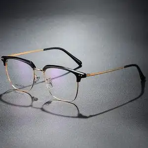 金属半框眼镜框男图片