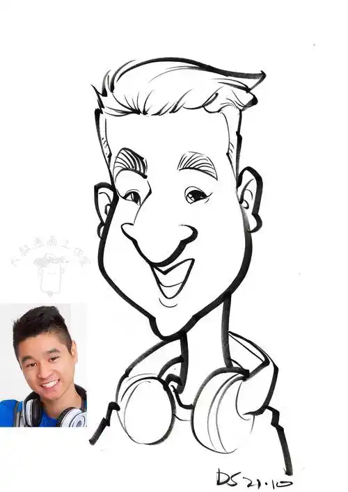 简笔肖像漫画似颜绘线稿