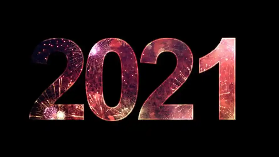 4k新年2021烟花透明背景