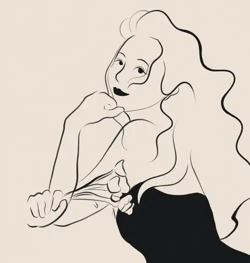 无偿画的极简线条人物