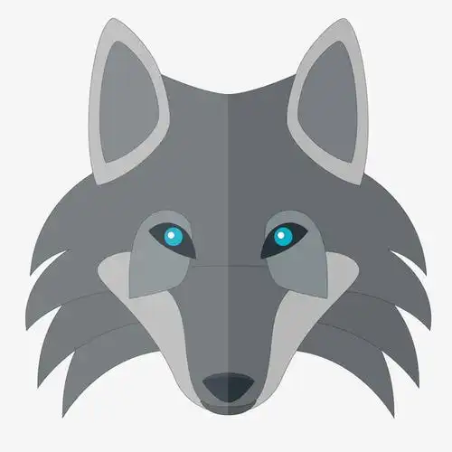 卡通灰色的狼头像设计免抠素材免费下载_觅元素51yuansu.com