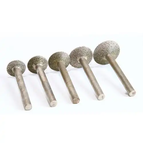 玉石材加工工具6mm柄金刚砂斜丁形磨针雕刻电镀金刚石去皮磨头棒 6*14