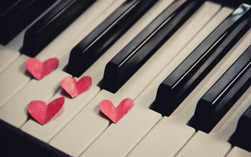 音乐,钢琴键,爱心,唯美,意境,爱音乐,音乐之声音乐壁纸图片