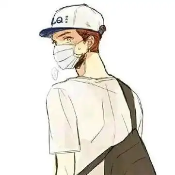 遮脸头像男卡通头像